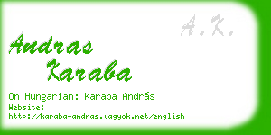andras karaba business card