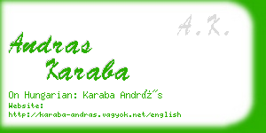 andras karaba business card